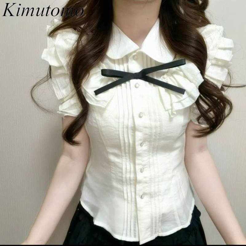 Vintage Fashion Style Female - Kimutomo Shirts Women Vintage Elegant Peter
