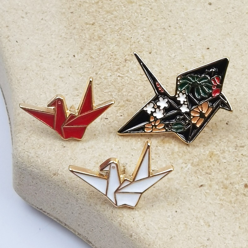 Vintage Fashion Meaning - Creative Origami Crane Enamel Pin Vintage