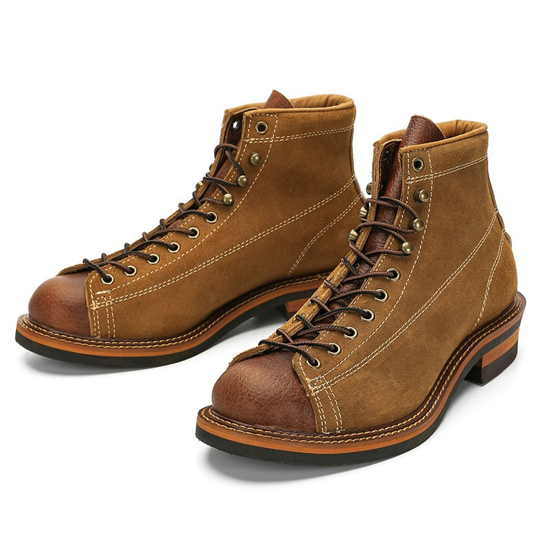 Vintage Fashion Boots - Vintage Men's Genuine Leather Goodyear Motorcycle