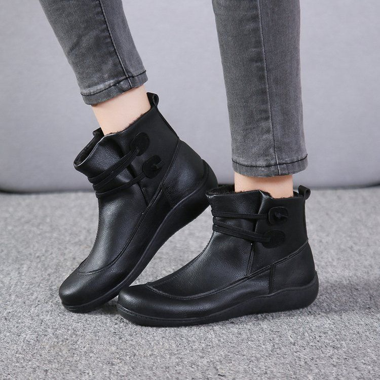 Women Vintage Round Toe PU Lea - огляд і ціна Vintage Fashion Boots