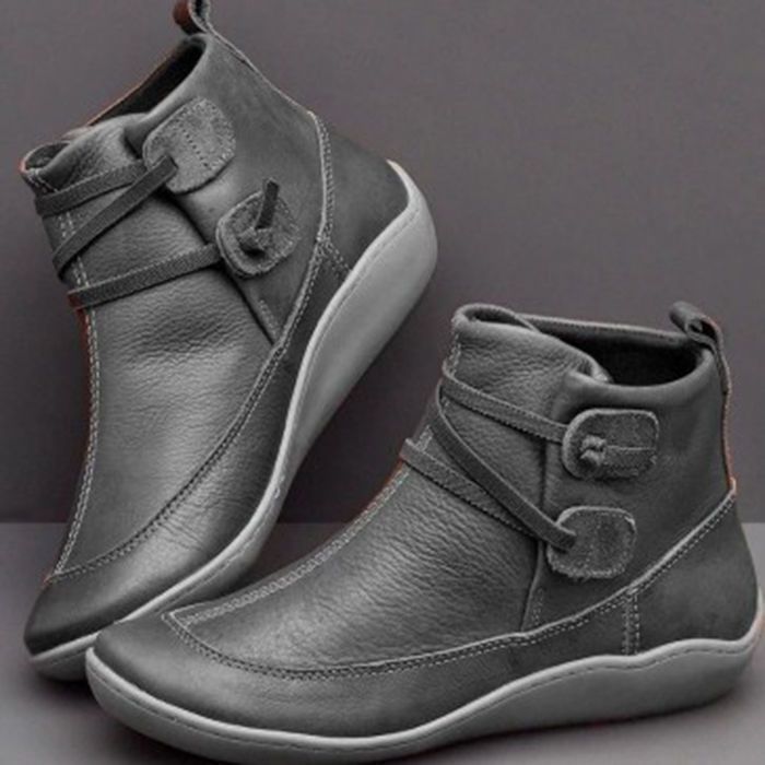 Women Vintage Round Toe PU Lea - огляд і ціна Vintage Fashion Boots