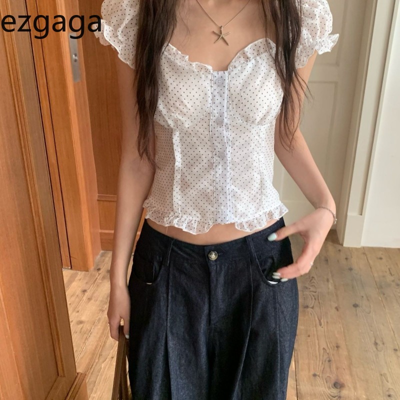 Ezgaga Shirts Women Polka Dot  - огляд і ціна Vintage Fashion Style Female