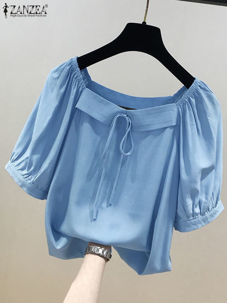 ZANZEA Korean Style Solid Blou - огляд і ціна Vintage Fashion Style Female