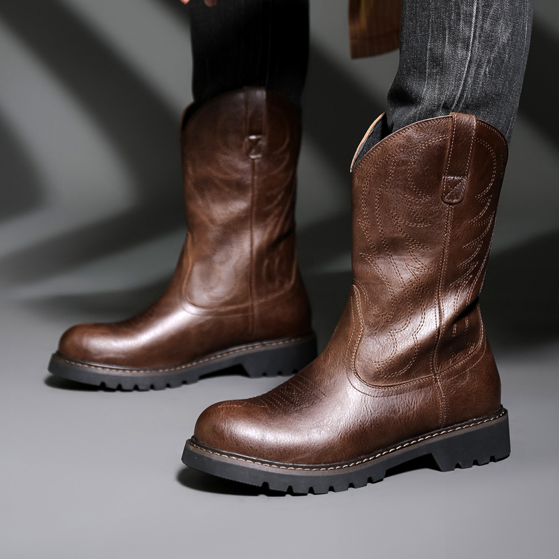 Fashion Mens Cowboy Boots New  - огляд і ціна Vintage Fashion Boots