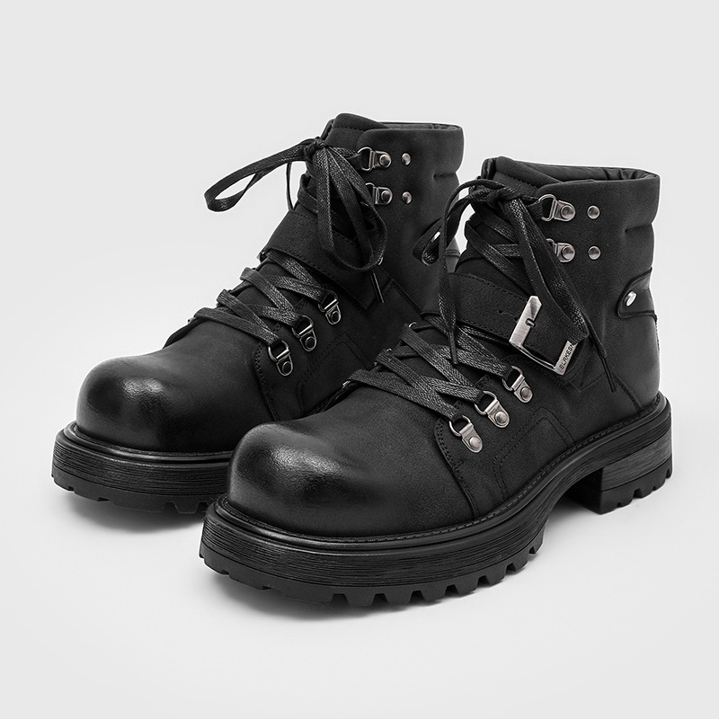 Brand Men Leather Boots Motorc - огляд і ціна Vintage Fashion Boots