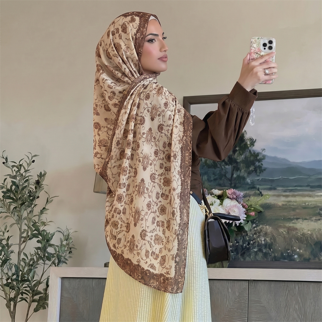 Vintage Floral Print Hijab Sof - огляд і ціна Vintage Outdoor Fashion
